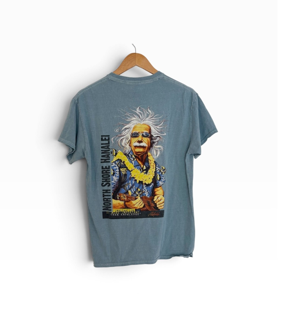Hanalei Surf North Shore Albert Einstein T-Shirt Blue 84 Men's Medium